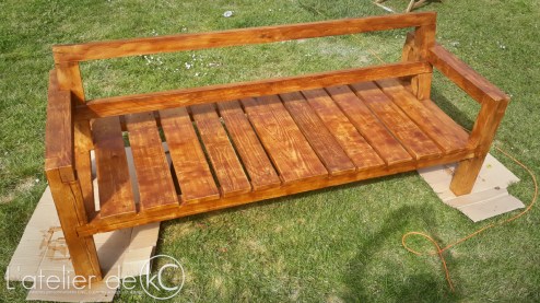Canapé palette jardin recup DIY bois sofa bench wood pallet garden1